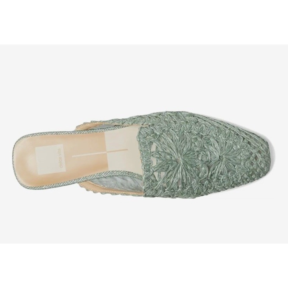 New NWOB Womens Dolce Vita Diya Raffia‎ Sage Casual Sandals Slides 6.5M - Picture 2 of 5
